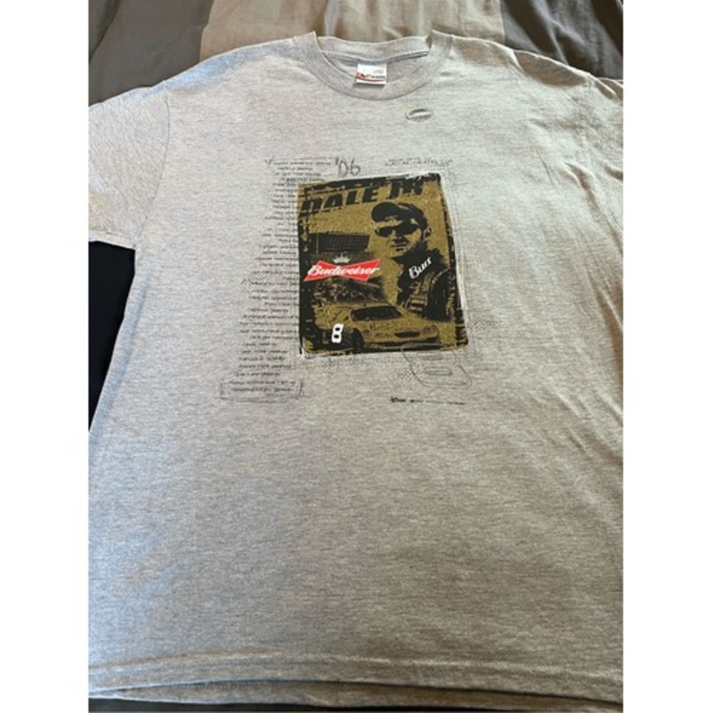 NASCAR Dale Junior Budweiser‎ T-shirt, gray size L new with tags
